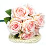 Yiwan the Queen's Rose7 Heads Queen Rose Artificial Flowers for Roses Bouquet Beige Purple Lavender Marigold Queen Rose