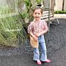 Yk0651A Girls' Jeans Children's Casual Flared Pants Baby Wide-Leg Denim Trousers