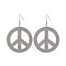 Yuluch Design Earrings Jewelry Peace Sign Glitter Women Hollow Out Wood Earrings Wooden Earrings for Gifts