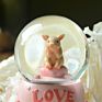 Z16357A Wedding Decor Love Resin Crafted Water Musical Snow Globe Souvenir Snowball Christmas Insert Led Light Snow Dome