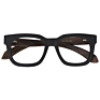 Zeelool Classic Unisex Acetate Rectangle Square Black Wood Frame Temple Spring Hinge Eyeglasses Frame