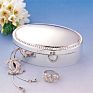 Zinc Alloy Oval Jewelry Box in Silver Plated