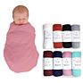 Zogift Color Bamboo Cotton Solid Plain Newborn Baby Muslin Swaddle Blanket for Spring