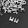 100Pcs A-Z Full Rhinestones Slide Alphabet Letters Charms for Diy Wristbands Bracelets Keychains Jewelry Making
