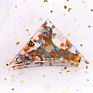 3.7 Inch 9.5Cm Luxury Women Large Tortoise French Metal Accessories Jaw Clamp Heart Celluloid Acetate Triangle Hair Claw Clip