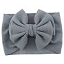 7" Kid Accessories Bows Soft Elastic Waffle Headband - Solid Color Top Knot Headwear for Baby Girl