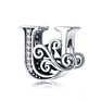 925 Sterling Silver Letter 26 Alphabet Pendant Designer Charms for Diy Bracelet Necklace Jewelry Making