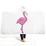 Beautiful Energetic Pink Flamingo Print Lightweight Fluffy Plush Animal Hooded Blanket Kids