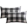 Black and White Farmhouse Decorative Square Checkers Throw Pillow Covers 18X18 Inches Buffalo Check Plaid Cushion Cover