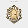 Jaenones Vintage Rhinestone Brooches Queen Head Portrait Brooch Cameo Brooch Sets