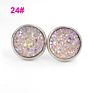 Jewelry Shining Glitter Girls Earings 12Mm Stainless Steel Women Star Color Bling Crystal Druzy Stud Earrings