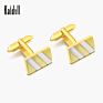 Kaidvll Cufflinks Luxury White Stripe Rectangle Cufflink Crown Crystal Novelty Cufflink for Mens