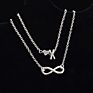Love 26 Letter Alloy Anklets Multilayer 2Pcs/Set Ornaments Personality Heart Chain Infinity Anklet