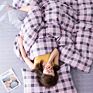 Luxury Simple Quilt Cover Bedding Set 100% Cotton Twill Small Fresh Double Bed 4 Pcs Bed Sheet Set