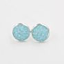 Silver Plating Stud Resin Druzy Drusy Earrings 12Mm Resin Cabochon Earrings for Women Jewelry Gift