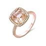 Square Zircon Engagement Rings 925 Sterling Silver Cz Diamond Ring for Women