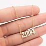 1980- Birth Year Number Stainless Steel Pendant Necklace for Women and Men