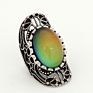 Antique Silver Plated Color Change Emotion Feeling Mood Oval Stone Ring