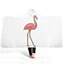 Beautiful Energetic Pink Flamingo Print Lightweight Fluffy Plush Animal Hooded Blanket Kids