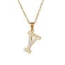 Designer Stainless Steel Zircon Alphabet Pendant Necklaces Hiphop Women Men Hip Hop Gold Chain Necklace Initial Letter Necklace