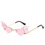 Flame Sunglasses Rimless Bat Sun Glasses Tears Shades Eyeglass Vintage Fire Shape Eyewear