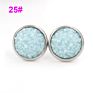 Jewelry Shining Glitter Girls Earings 12Mm Stainless Steel Women Star Color Bling Crystal Druzy Stud Earrings