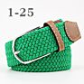 Leisure 25 Solid Color Pin Buckle Elastic Stretch Braided Waist Belts