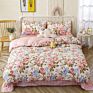 Luxury Printed Pillow Case Bed Sheet and Quilting Comforter Sets Quilt Bedding 4 Piece