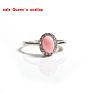 Natural Rose Quartz Malachite Different Gems Adjustable Larimar Ring