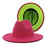 Polyester Cotton Vegan Material Two Tone 60 Colour Fedorahat Fedora Hat for Women Men Party Show Music Festival Dress