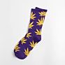 Professional Colorful Tube Sports Socks Bamboo Maple Leaf Socks Design Hemp Weed Leaf Socks