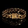 14K 18K Gold Plated Stainless Steel Iced Out Cz Miami Hip Hop Jewelry Cuban Luxury Link Chain Diamond Bracelet for Men Women