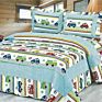 3 Pcs Machine Washable Printing Cotton Quilts Bedding Sets Quilt with Queen King Different Sizes