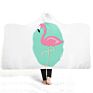 Beautiful Energetic Pink Flamingo Print Lightweight Fluffy Plush Animal Hooded Blanket Kids