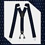 Brown Plaid Color Formal 6 Clips Braces Women Adjustable Polyester Suspenders