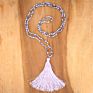 Crystal Knot Tassel Necklace Hand Woven Long Sweater Chain Buddha Head Pendant Women's Necklace
