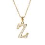 Designer Stainless Steel Zircon Alphabet Pendant Necklaces Hiphop Women Men Hip Hop Gold Chain Necklace Initial Letter Necklace