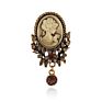 Jaenones Vintage Rhinestone Brooches Queen Head Portrait Brooch Cameo Brooch Sets