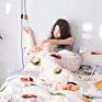 Luxury Simple Quilt Cover Bedding Set 100% Cotton Twill Small Fresh Double Bed 4 Pcs Bed Sheet Set