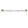 Mix Styles 14G Surgical Steel Industrial Piercing Barbell 14G Cartilage Earring Helix Ear Lobe Stretcher Bar Body Jewelry 20Pcs