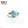 Natural Rose Quartz Malachite Different Gems Adjustable Larimar Ring