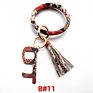 Pu Leather O Bracelet Bangle Key Chain Tassel Acrylic Door Opener Contactless Pendant Wristlet Leopard Print Tassels Key Ring