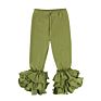 Sales Toddler Ruffle Leggings Solid Color Triple Cotton Kids Clothing Girls Ruffle Pants