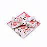 Tie Gift Box White Dress Mens Neck Printed Bowtie Adjustable and Pocket Square Set Linen Bow Ties