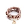 Yiwu Stylish Multi Leaves Glass Beaded Bracelet of Women Ethnic Style Lady's Charm Bracelets Jewelry