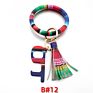 Pu Leather O Bracelet Bangle Key Chain Tassel Acrylic Door Opener Contactless Pendant Wristlet Leopard Print Tassels Key Ring