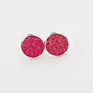 Silver Plating Stud Resin Druzy Drusy Earrings 12Mm Resin Cabochon Earrings for Women Jewelry Gift