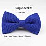 Single Deck Men Women Solid Color Bowknot Lovely Knit Bowtie Adjustable Neckwear Designer Knitting Butterfly Bow Tie