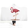 Beautiful Energetic Pink Flamingo Print Lightweight Fluffy Plush Animal Hooded Blanket Kids