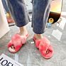 Fluffy Slippers Women Indoor Shoes Ladies Cross Leopard Print Fur Slippers Female Home Fur Slides Faux Fur Slipper